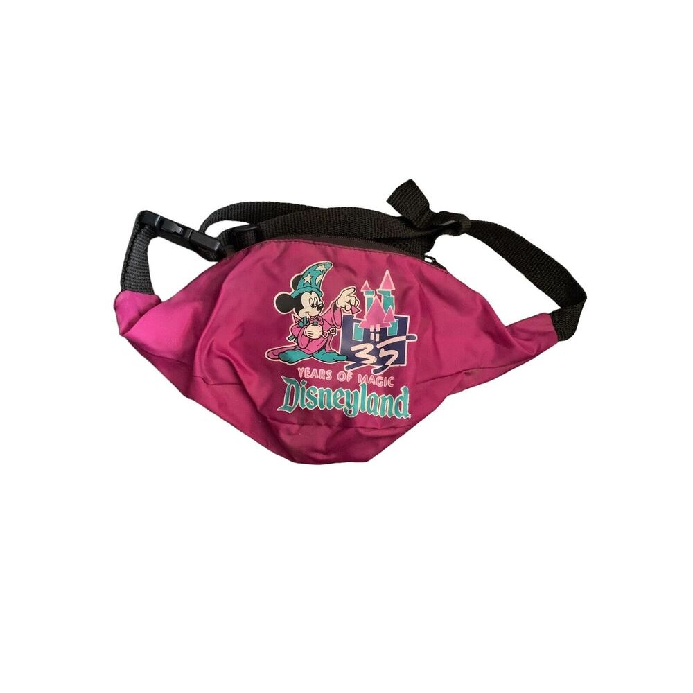Vintage Disney Disneyland Magic Mickey Fantasia Fanny Pack Magenta Pink 35 Years